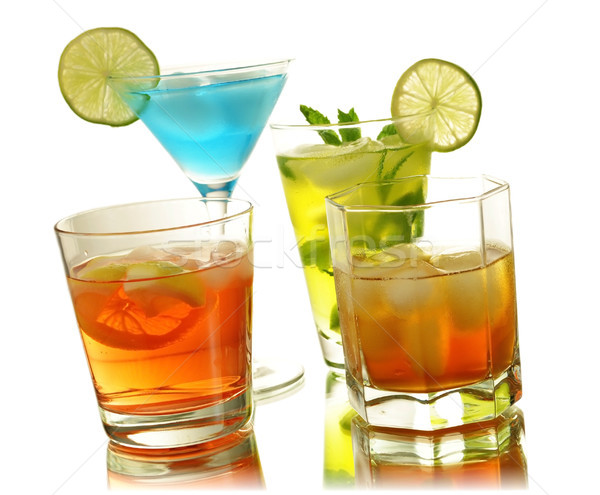 Stockfoto: Koud · dranken · partij · vruchten · ijs