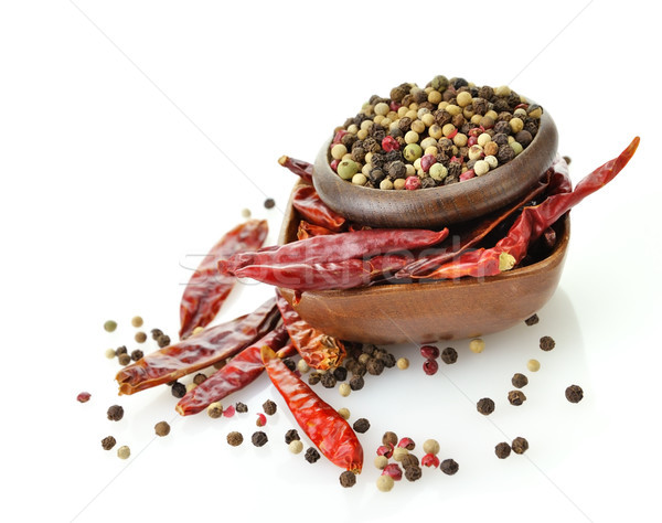 Condimente roşu fierbinte piper boaba de piper Imagine de stoc © saddako2