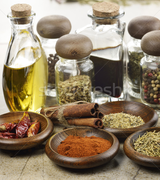 Spices Cooking Oil And Vinegar Stock photo © saddako2