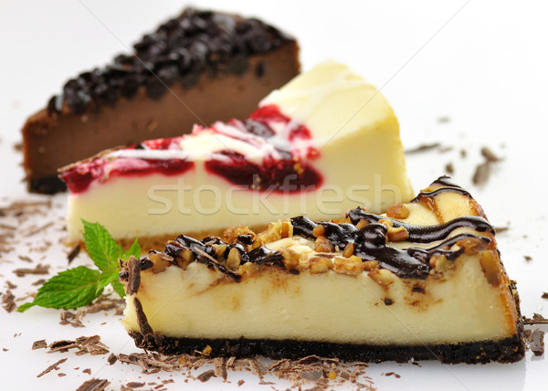 Fatias fruto chocolate bolo prato sobremesa Foto stock © saddako2