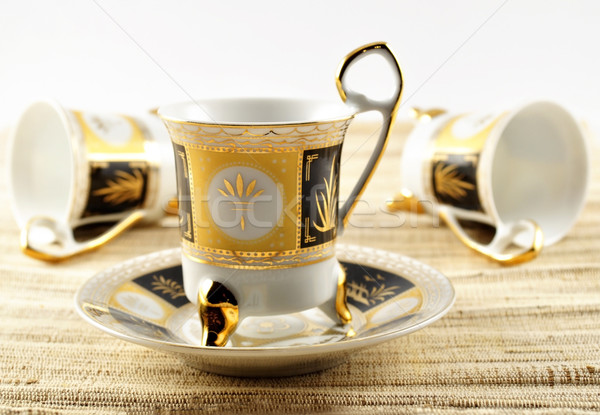 Bağbozumu kahve fincanları güzel atış çay Stok fotoğraf © saddako2