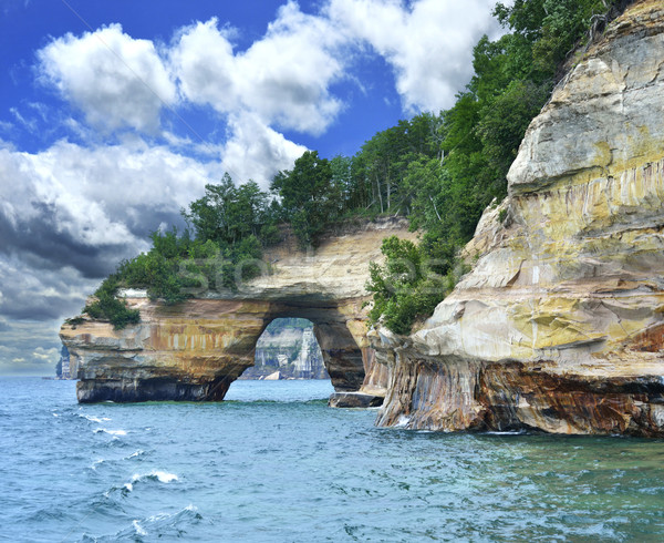 Rock lac rive Michigan eau nuages [[stock_photo]] © saddako2