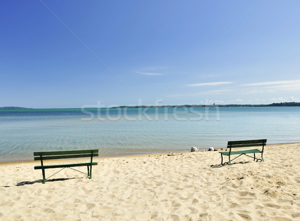 Plajă lac Michigan apă vară nisip Imagine de stoc © saddako2