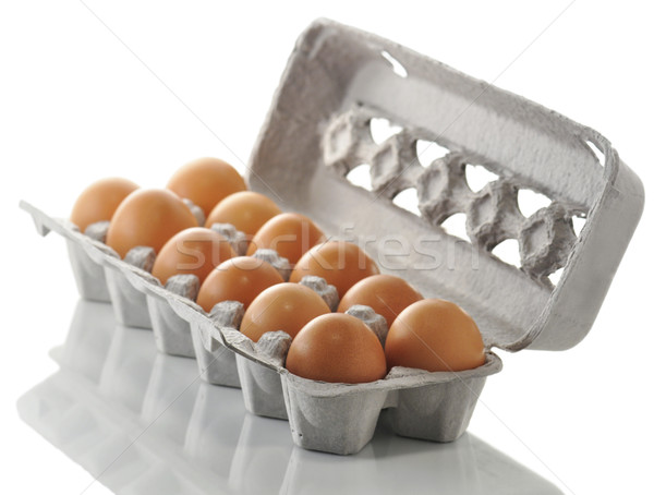 Stok fotoğraf: Yumurta · kutu · beyaz · arka · plan · grup · hayat