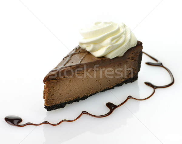 Chocolat cheesecake crème fouettée gâteau blanche dessert Photo stock © saddako2