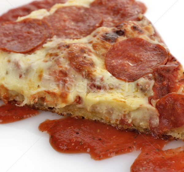 Pizza slice plakje peperoni pizza voedsel Stockfoto © saddako2