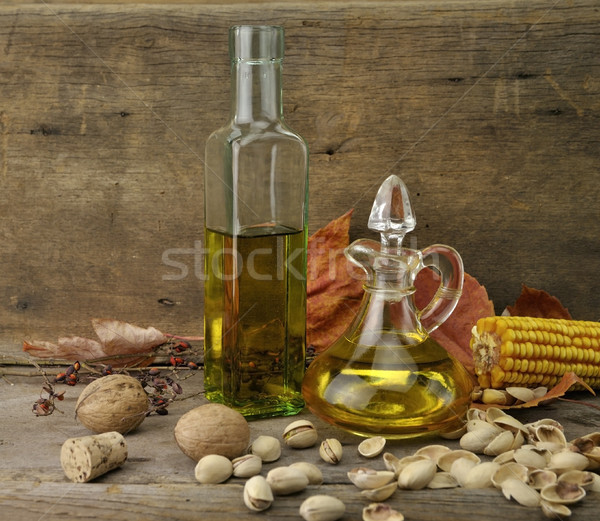 óleo de cozinha outono comida folha vidro garrafa Foto stock © saddako2