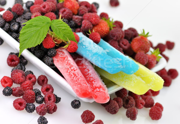 ice cream and berries Stock photo © saddako2
