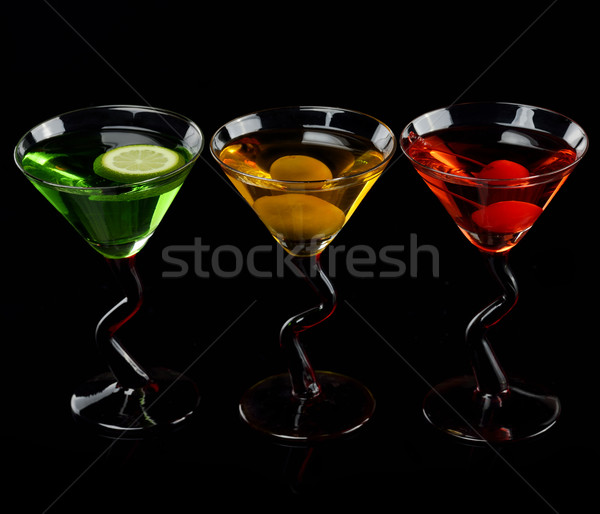 Foto stock: Cocktails · óculos · coquetel · bebidas · preto · vidro