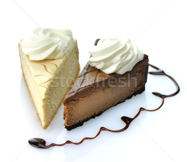 Tranches cheesecake alimentaire gâteau blanche tarte Photo stock © saddako2