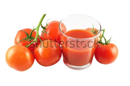 Domates suyu cam taze domates yaprak sağlık Stok fotoğraf © saddako2