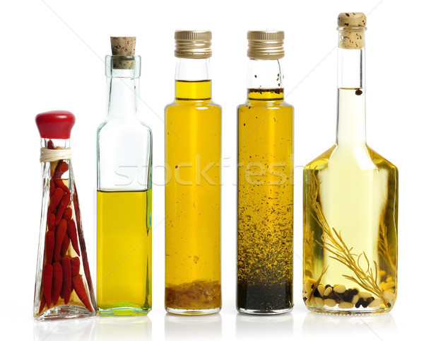 óleo de cozinha coleção branco garrafa pimenta saudável Foto stock © saddako2