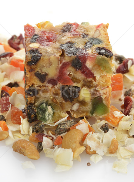 Pastel de frutas tradicional Navidad fondo blanco Foto stock © saddako2