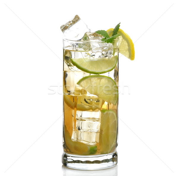 Vidrio bebida fría beber cal limón Foto stock © saddako2