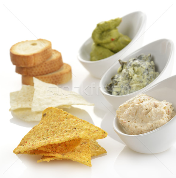 Dips With Chips And Toasts Stock photo © saddako2