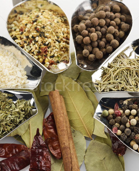 Fűszer gyógynövények levél kanál közelkép petrezselyem Stock fotó © saddako2
