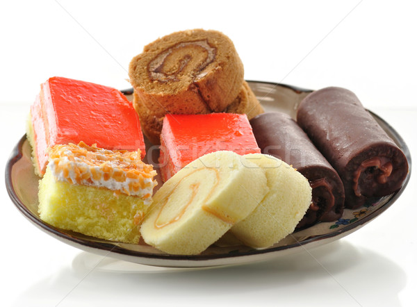 Gebak plaat snoep chocolade vet Stockfoto © saddako2