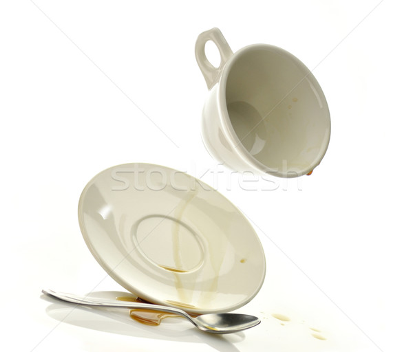 Tasse Untertasse Kaffeetasse Essen Kaffeehaus Farbe Stock foto © saddako2