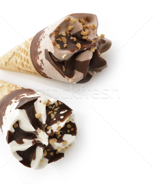 Crème glacée chocolat vanille alimentaire froid Photo stock © saddako2