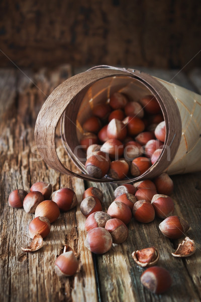 hazelnuts in a basket Stock photo © saharosa