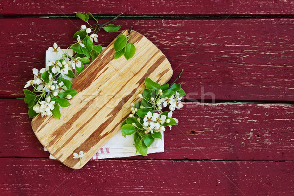 Bloemen oude houten top Stockfoto © saharosa