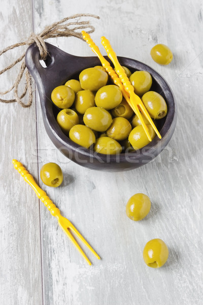 Mariné olives bol alimentaire manger olive [[stock_photo]] © saharosa