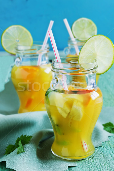 Arancione soft drink frutta verde legno dieta Foto d'archivio © saharosa