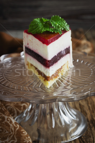 Peça bolo creme vidro velho Foto stock © saharosa
