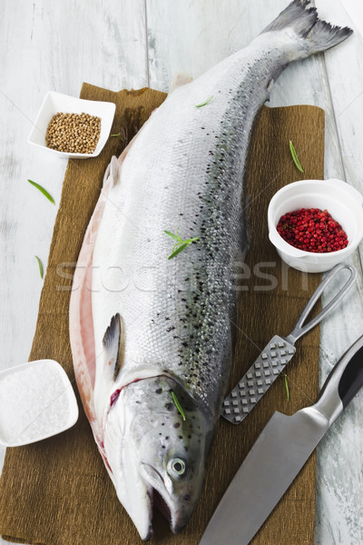fresh salmon carcass  Stock photo © saharosa