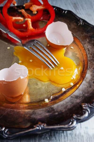 Broken raw egg Stock photo © saharosa