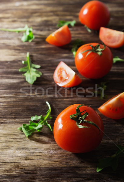 Fresche pomodori vecchio legno rustico stile Foto d'archivio © saharosa