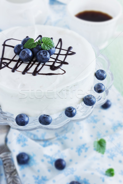 Ciasto biały świeże jagody festiwale Zdjęcia stock © saharosa