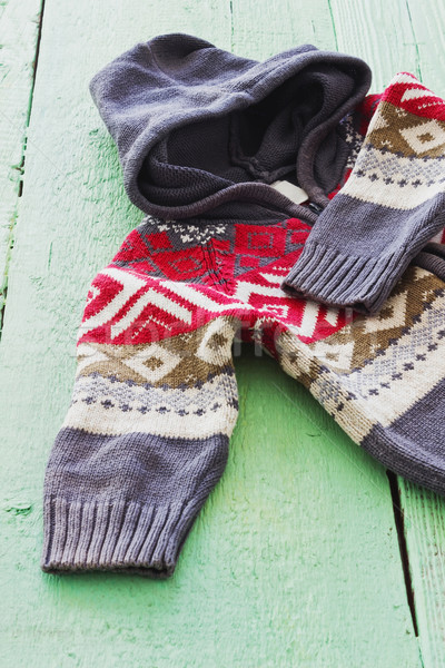 children's wool hooded sweater Stock photo © saharosa