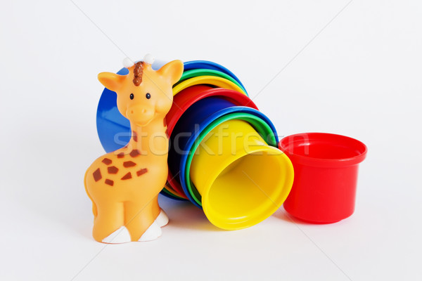 children colored plastic cups Stock photo © saharosa