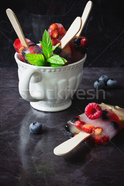 frozen berries on a stick  Stock photo © saharosa