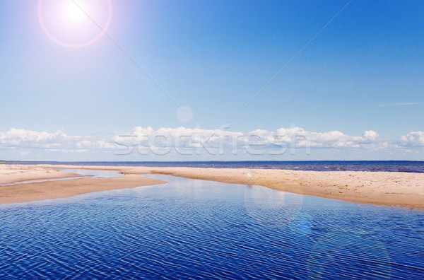 Zonnige strand oostzee Europa exemplaar ruimte Stockfoto © saharosa