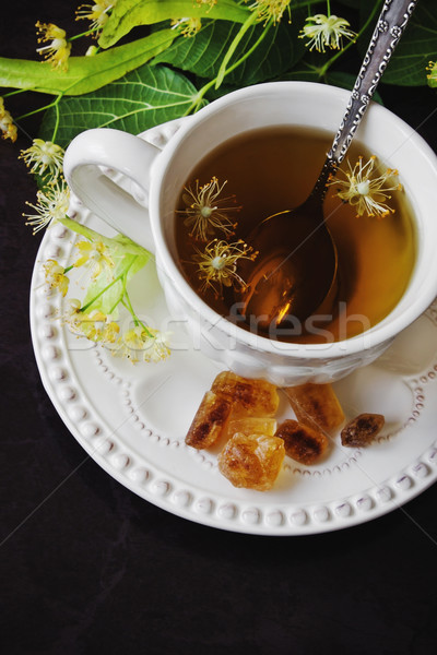 Hárs tea friss ízletes egészséges cukor Stock fotó © saharosa
