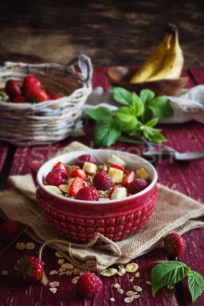 Stockfoto: Organisch · gezonde · ontbijt · eigengemaakt · granen