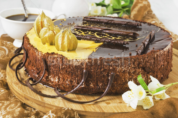celebratory chocolate cake Stock photo © saharosa