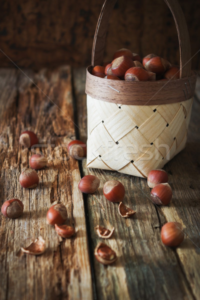 hazelnuts in a basket  Stock photo © saharosa
