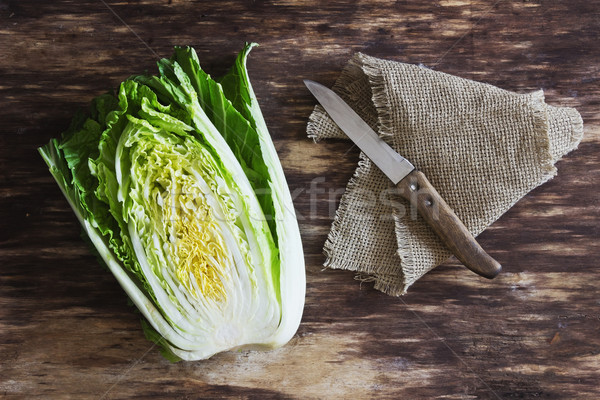 Stock foto: Frischen · chinesisch · Kohl · alten · Holz · Gemüse