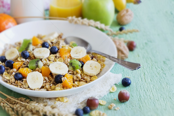 Muesli frutas bayas verde saludable Foto stock © saharosa