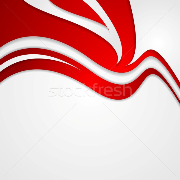 Abstract rosso ondulato corporate vettore design Foto d'archivio © saicle