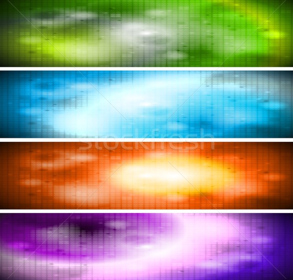 Vibrante banners coleção conjunto colorido mosaico Foto stock © saicle