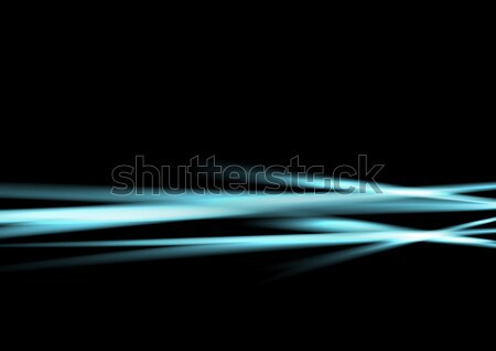 Light blue abstract luminous stripes on black background Stock photo © saicle