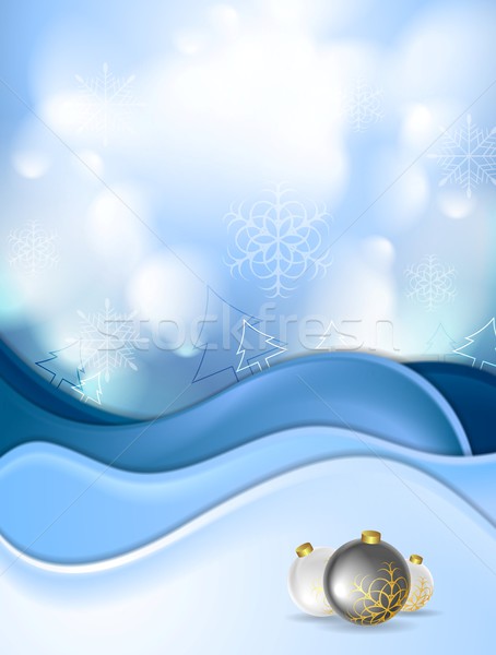 Blue snowdrift and Christmas balls Stock photo © saicle