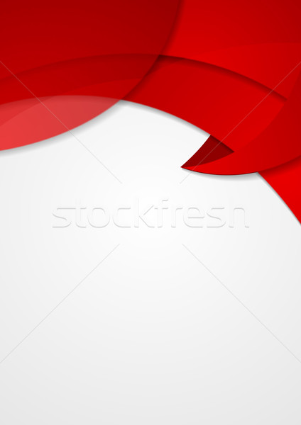 抽象 紅色 企業 波浪狀的 傳單 設計 商業照片 © saicle