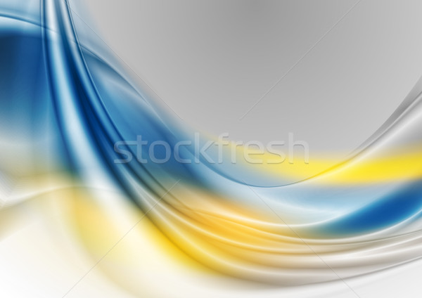 Blue and yellow abstract waves background Stock photo © saicle