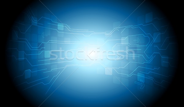 Tech blue background with circuit board design Stock photo © saicle
