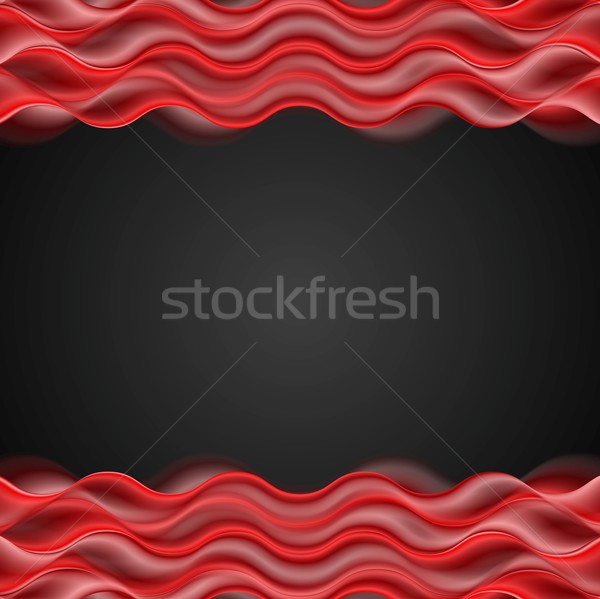 ストックフォト: 抽象的な · 赤 · 波状の · 暗い · ベクトル · デザイン